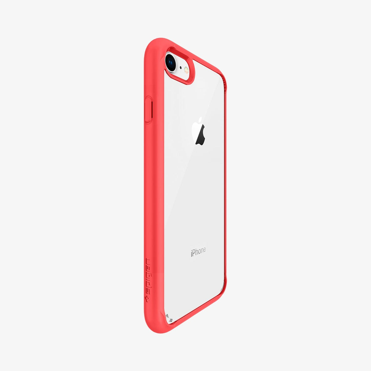 042CS21724 - iPhone SE Ultra Hybrid case in red showing the angled side