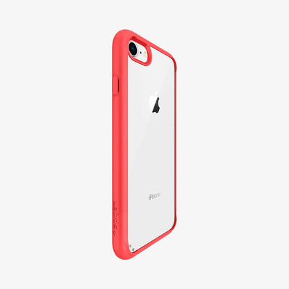 042CS21724 - iPhone SE Ultra Hybrid case in red showing the angled side