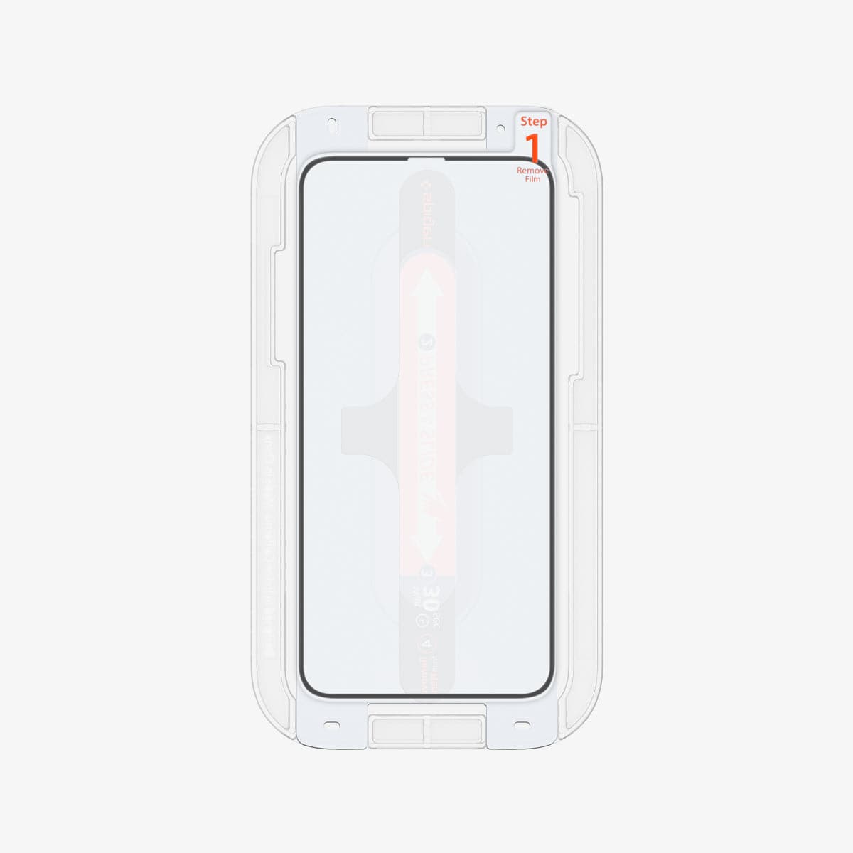 064GL25166 - iPhone XR Screen Protector GLAS.tR EZ Fit showing the screen protector inside of ez fit tray