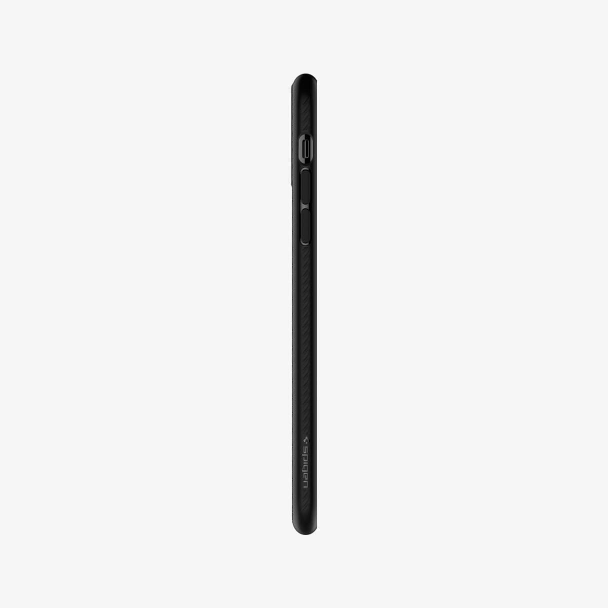 077CS27232 - iPhone 11 Pro Case Liquid Air in matte black showing the side with volume controls