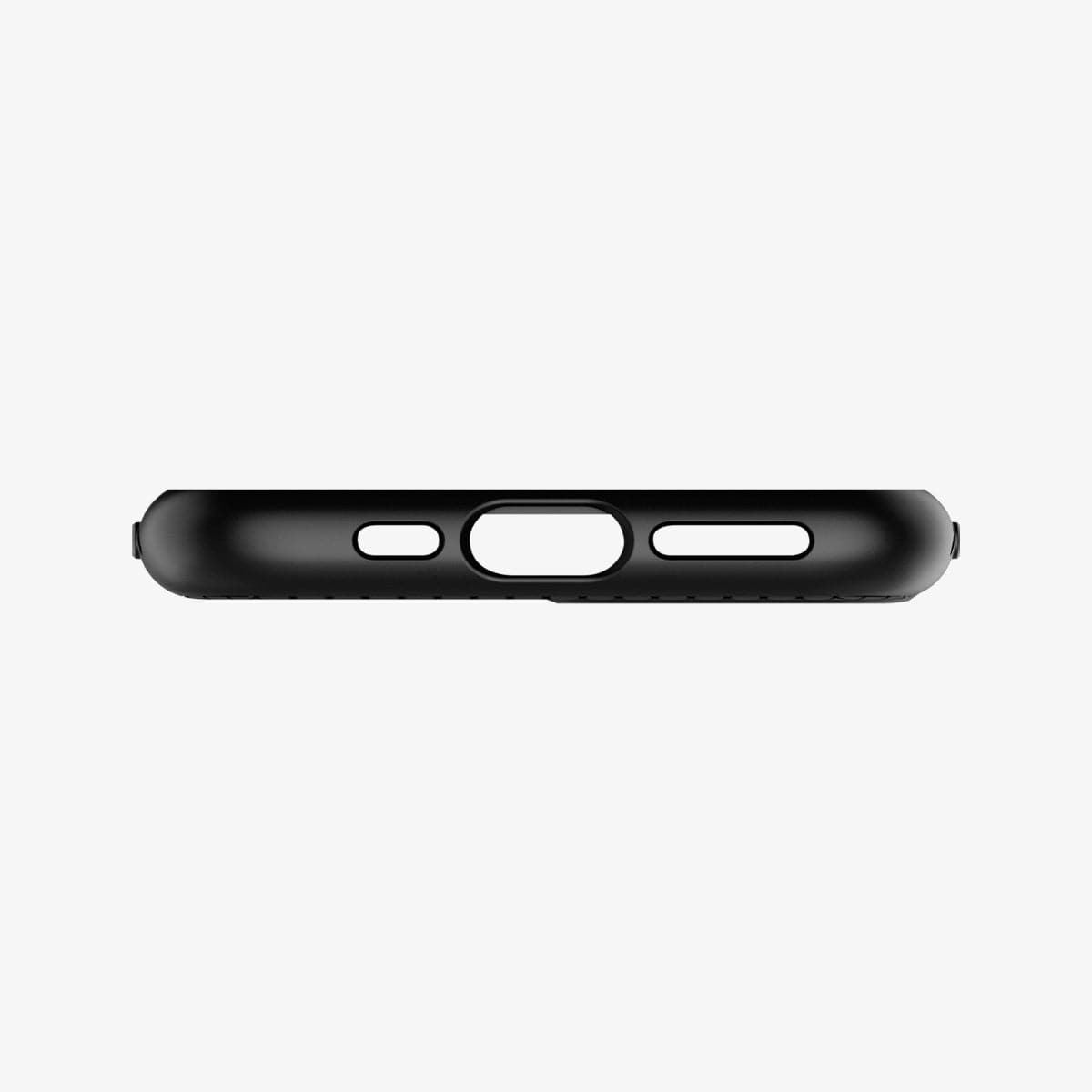 077CS27232 - iPhone 11 Pro Case Liquid Air in matte black showing the bottom with precise cutouts