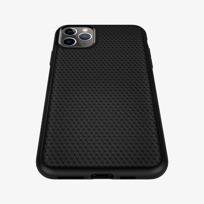 077CS27232 - iPhone 11 Pro Case Liquid Air in matte black showing the back and bottom