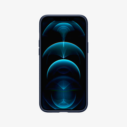 ACS02250 - iPhone 12 / 12 Pro Case Liquid Air in navy blue showing the front
