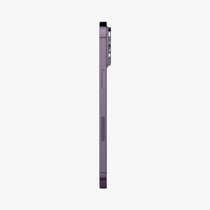 AGL05761 - iPhone 14 Pro / 14 Pro Max Optik Lens Protector in crystal clear showing the side