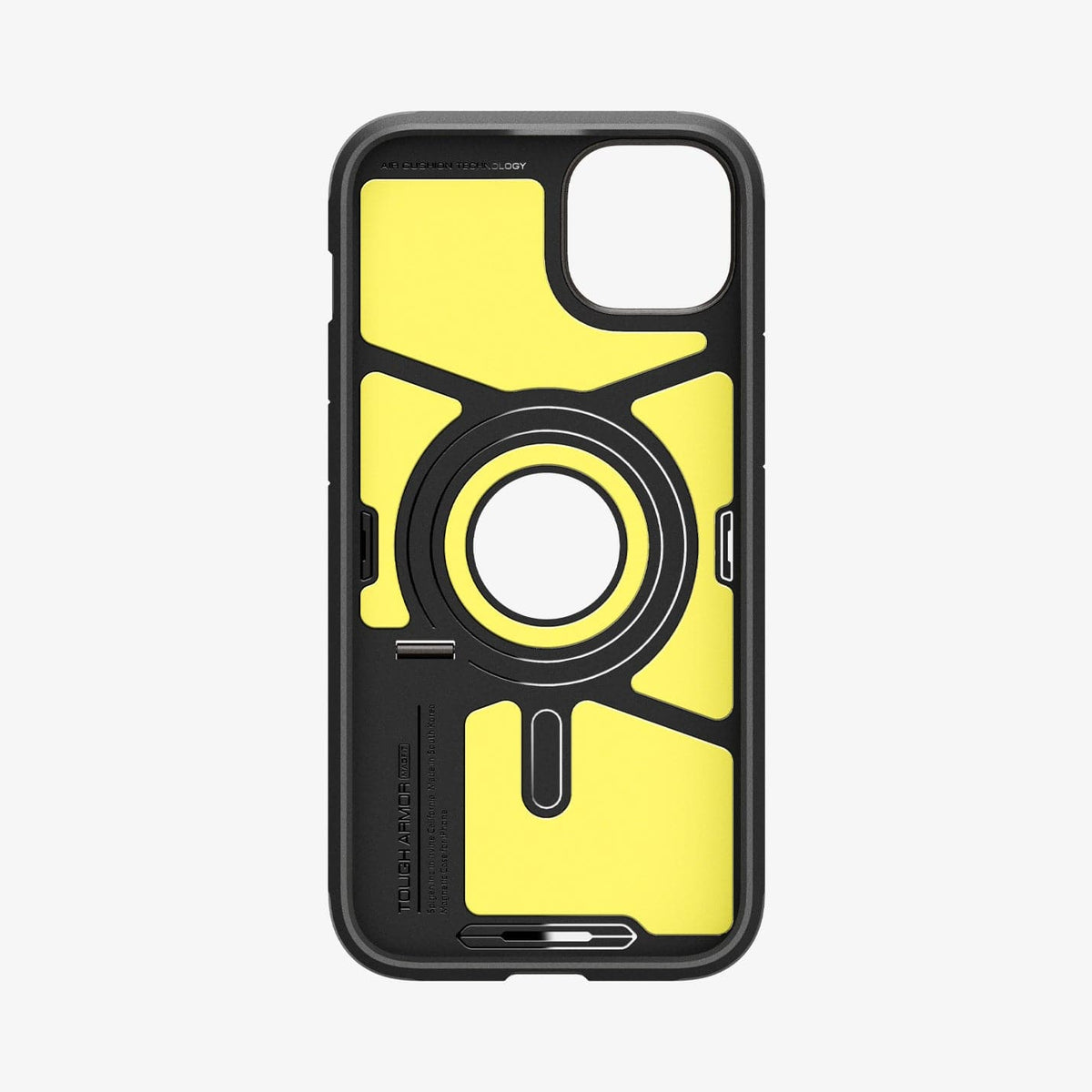 ACS06810 - iPhone 15 Case Tough Armor (MagFit) in gunmetal showing the inside of case