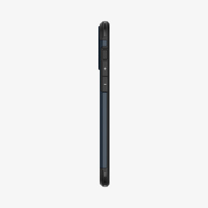 ACS06734 - iPhone 15 Pro Case Tough Armor (MagFit) in metal slate showing the side