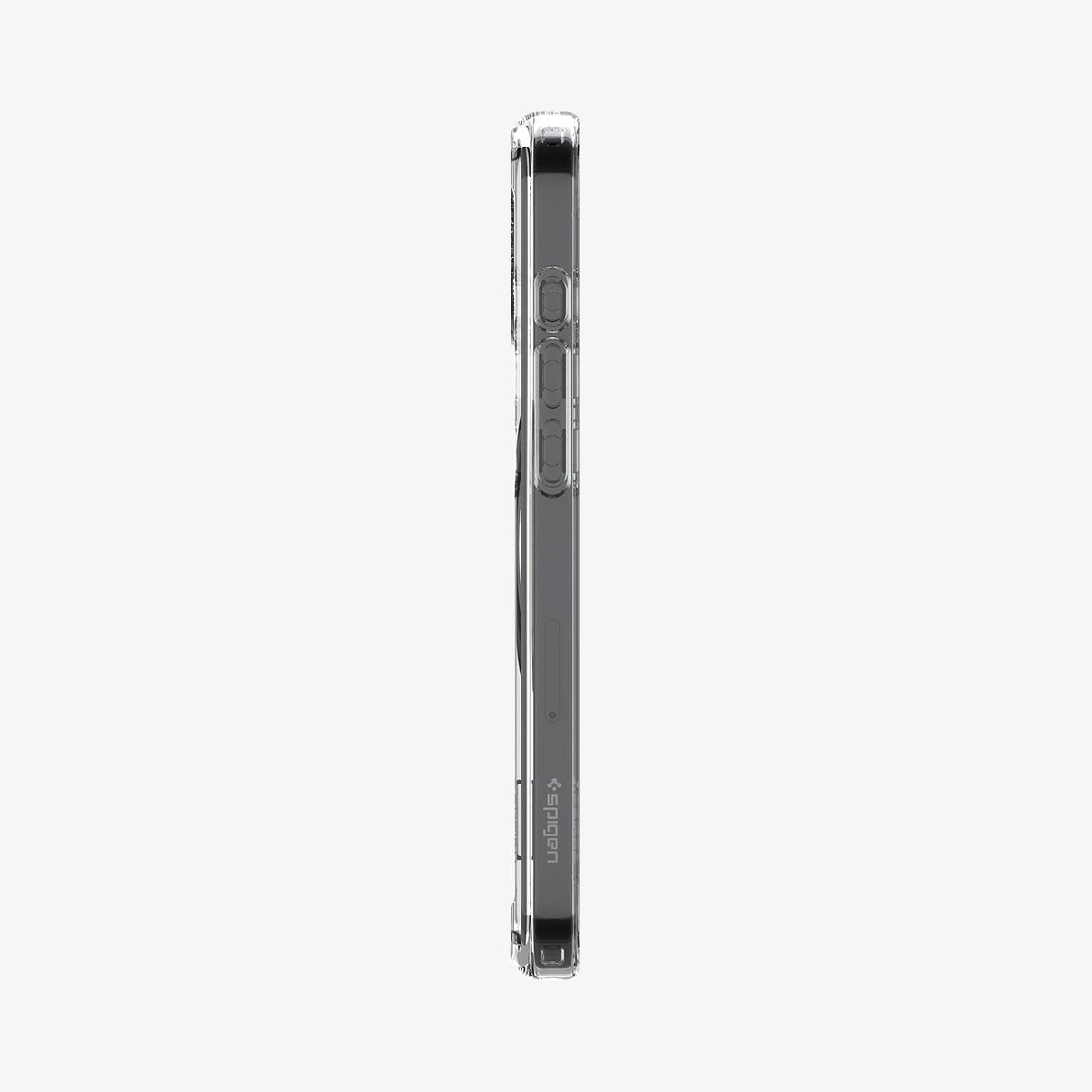ACS08082 - iPhone 16 Plus Case Ultra Hybrid S (MagFit) in Crystal Clear showing the side with volume buttons