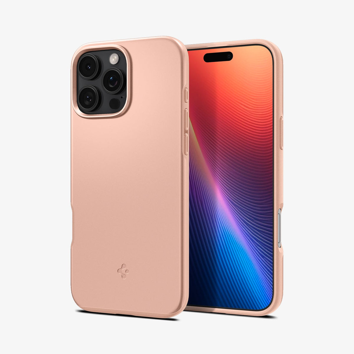 ACS08691 - iPhone 16 Pro Case Thin Fit (MagFit) in Rose Titanium showing the back, partial front and sides
