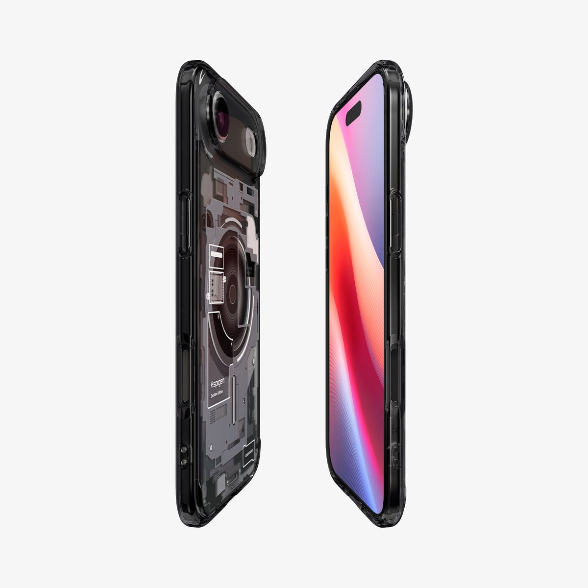 ACS10058 - iPhone 17 Air Ultra Hybrid Zero One (MagFit) in Zero One Black showing the partial front, partial back and sides