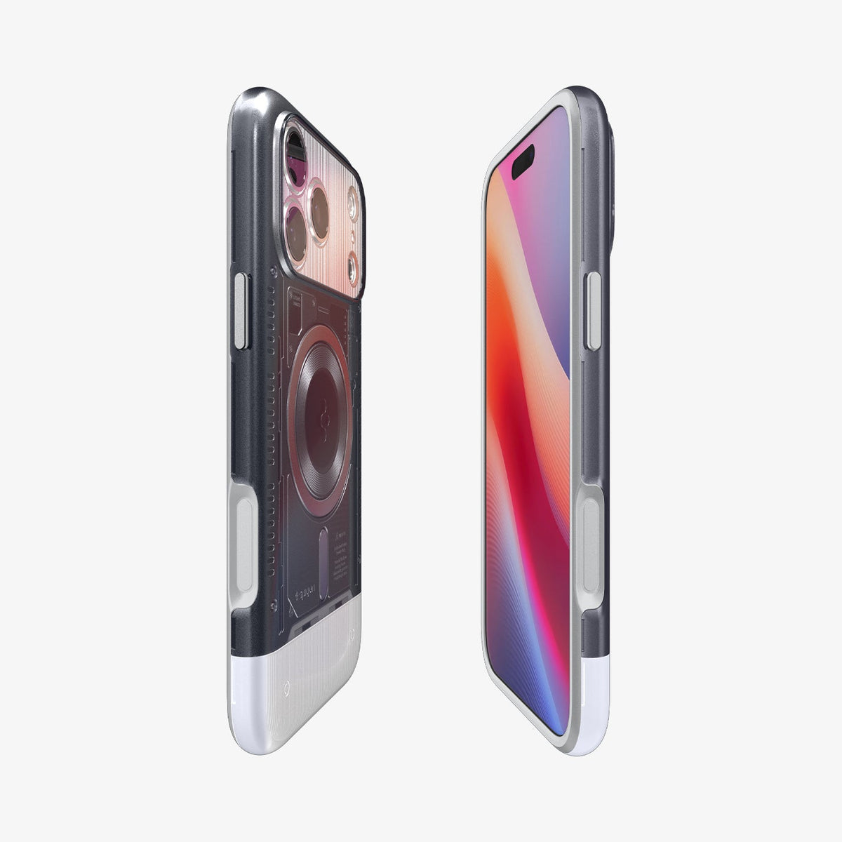 ACS09907 - iPhone 17 Pro Max Case Classic C1 (MagFit) in graphite showing the sides, partial front and back