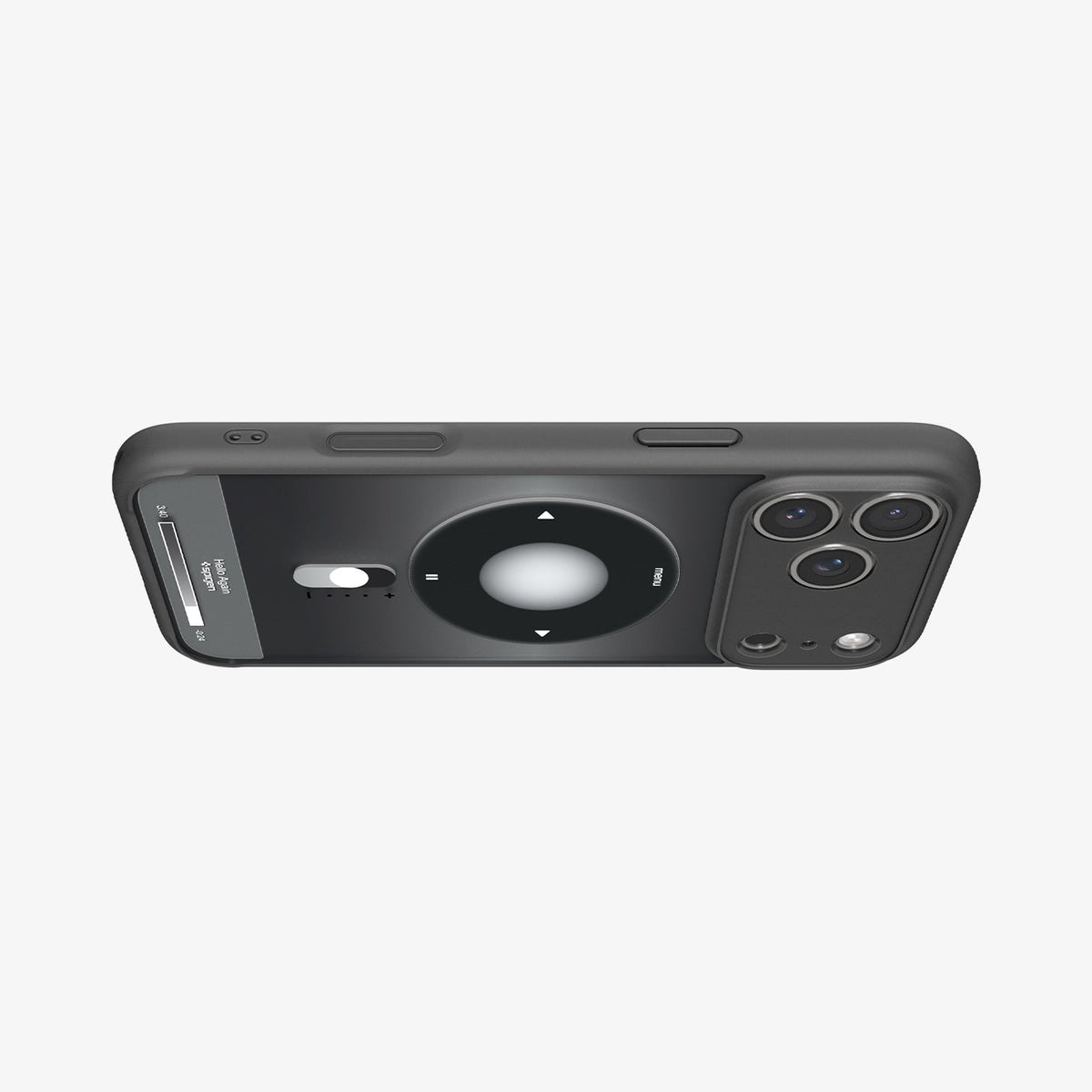 ACS10045 - iPhone 17 Pro Max Case Ultra Hybrid Classic (MagFit) in Classic Black showing the back and side in landscape orientation