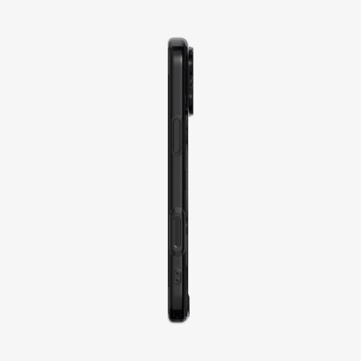 ACS10073 - iPhone 17 Pro Case Ultra Hybrid Zero One (MagFit) in Zero One Black showing the side
