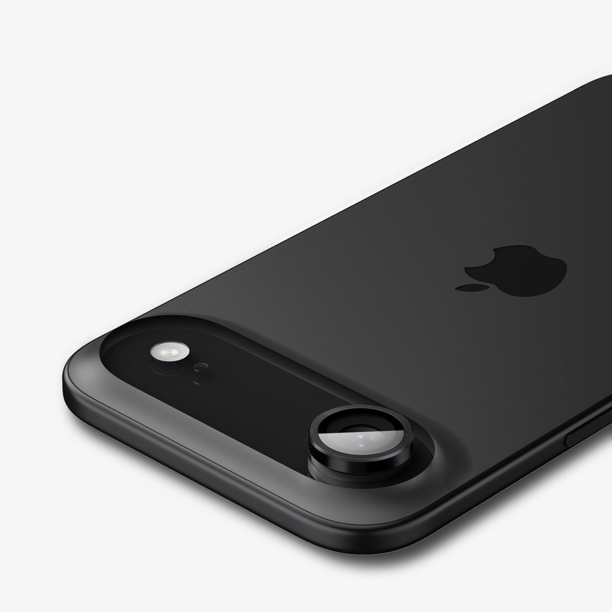 AGL09863 - iPhone 17 Air Optik Pro EZ Fit Lens Protector in black showing the back, top and side
