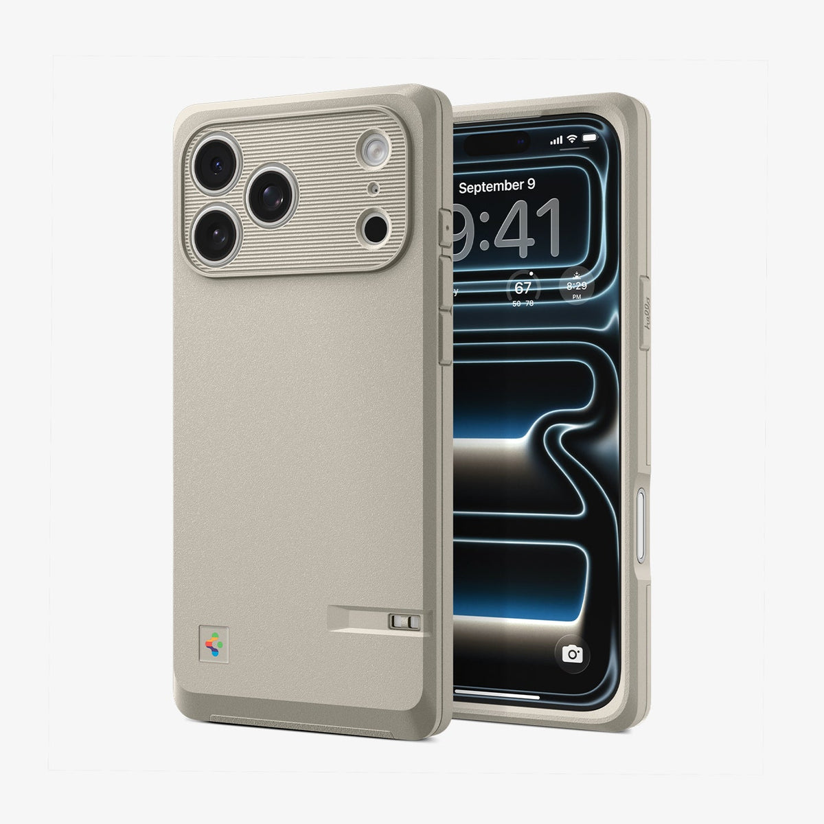 ACS10479 - iPhone 18 Pro / iPhone 17 Pro Classic LS MagFit case showing front and back angled view with slim profile and textured camera frame