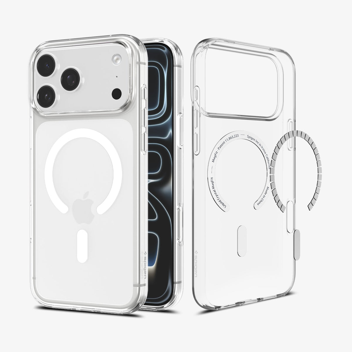 ACS11912 - iPhone 18 Pro Max / iPhone 17 Pro Max Crystal Flex (Mag Fit) showing the clear case construction with an integrated magnetic array and precise fit.