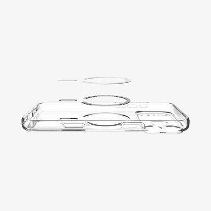ACS12335 - iPhone 18 Pro / iPhone 17 Pro Ultra Hybrid (MagFit) in Clear Dark Cherry showing layer and magfit magnet above the case
