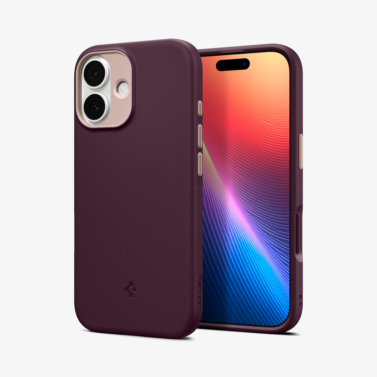 ACS09991 - iPhone 17 Nano Pop (MagFit) in Burgundy Bean showing the back and front