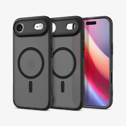 ACS10054 - iPhone 17 Air Ultra Hybrid (MagFit) in Frost Black showing the back, partial inner, partial front and sides