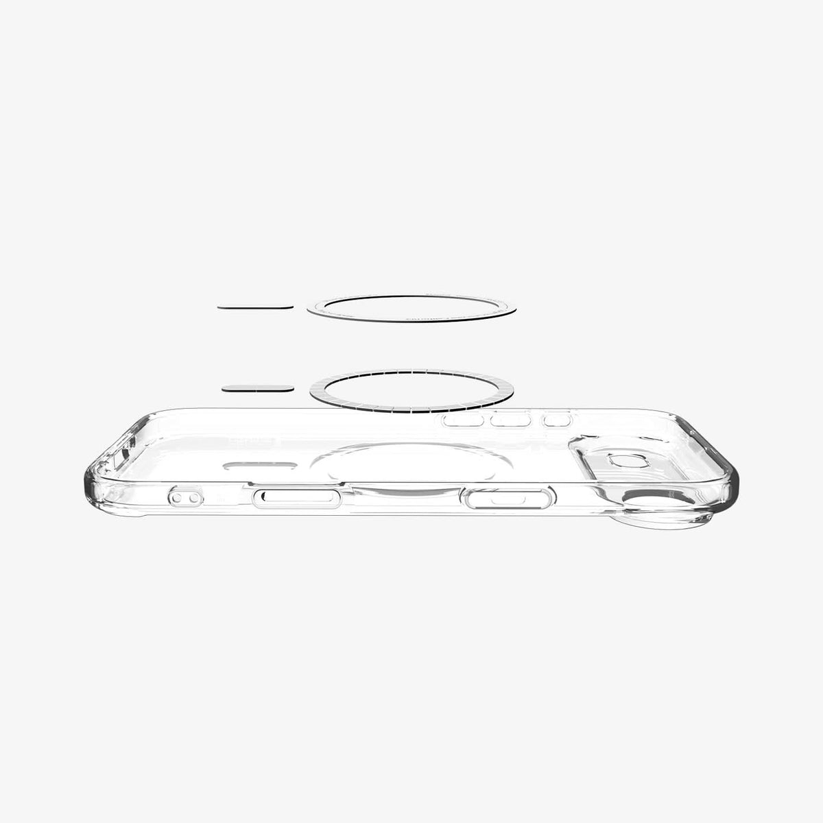 ACS10055 - iPhone 17 Air Ultra Hybrid (MagFit) in Frost White showing layer and magfit magnet above the case