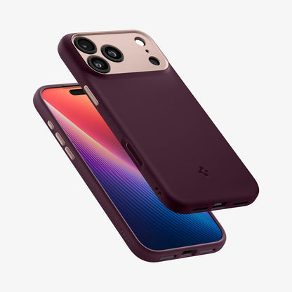 ACS09914 - iPhone 17 Pro Max Case Nano Pop (MagFit) in burgundy bean showing the back, sides and partial front