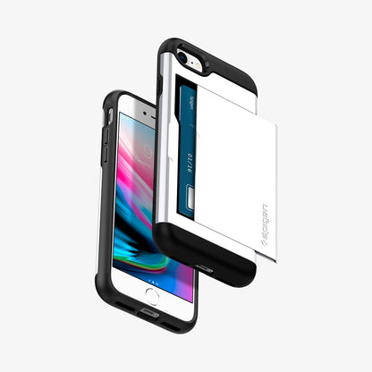 042CS21038 - iPhone SE Slim Armor CS case in white showing the back and front