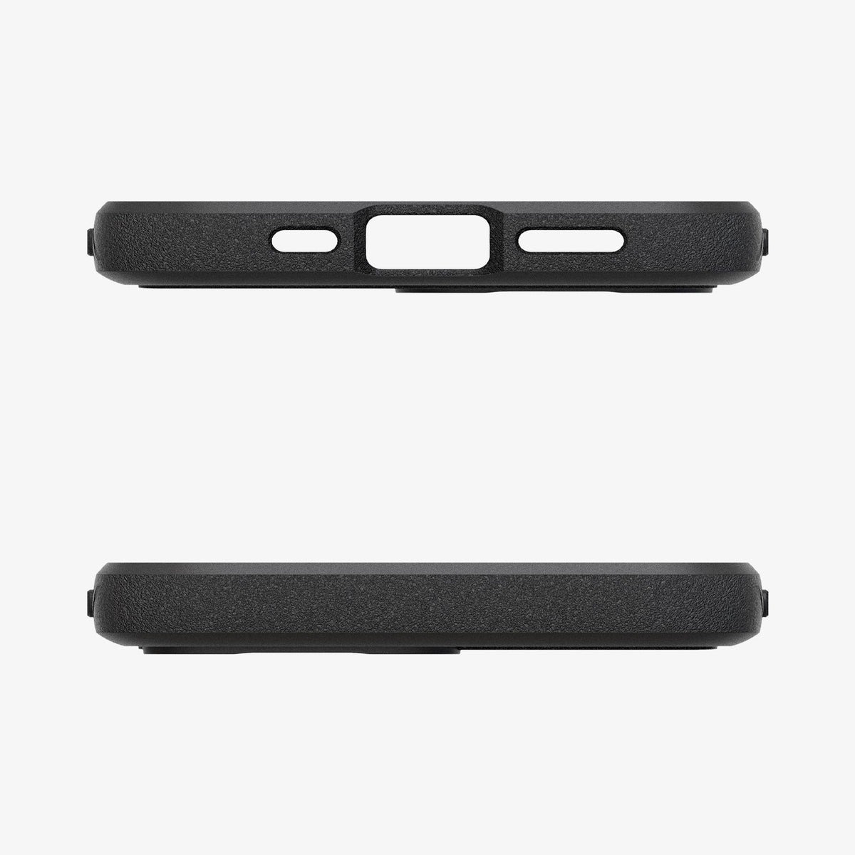 ACS09152 - iPhone 17e Case Rugged Armor (MagFit) in Matte Black showing the top and bottom