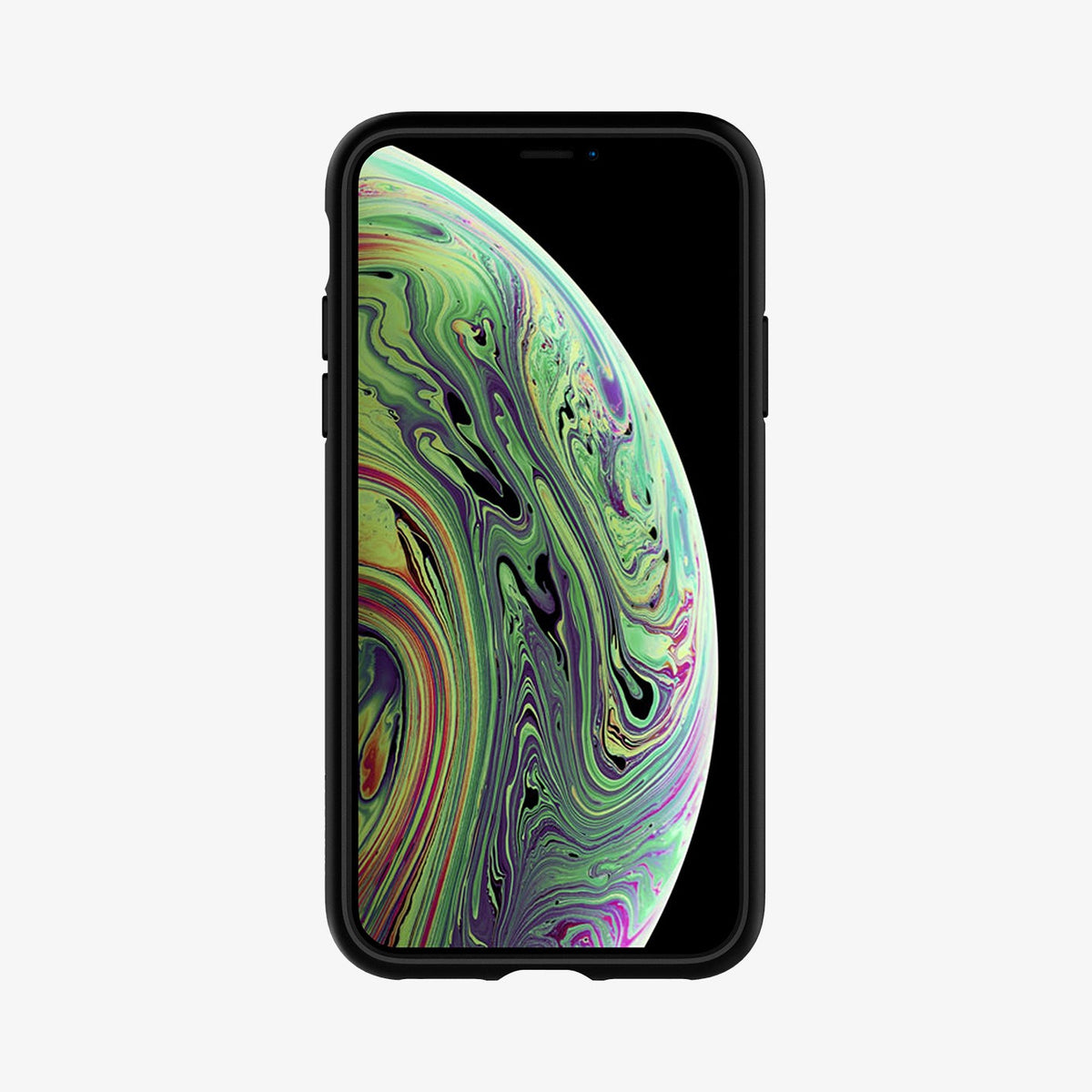 057CS22123 - iPhone XS Case Liquid Air in Matte Black showing the front