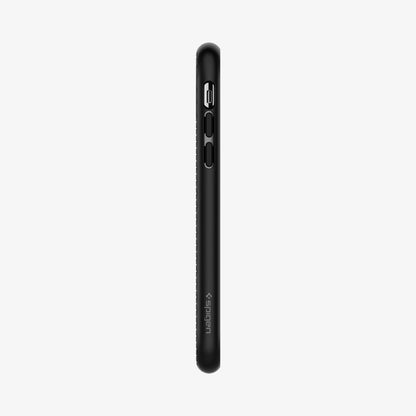 057CS22123 - iPhone XS Case Liquid Air in Matte Black showing the side with side buttons