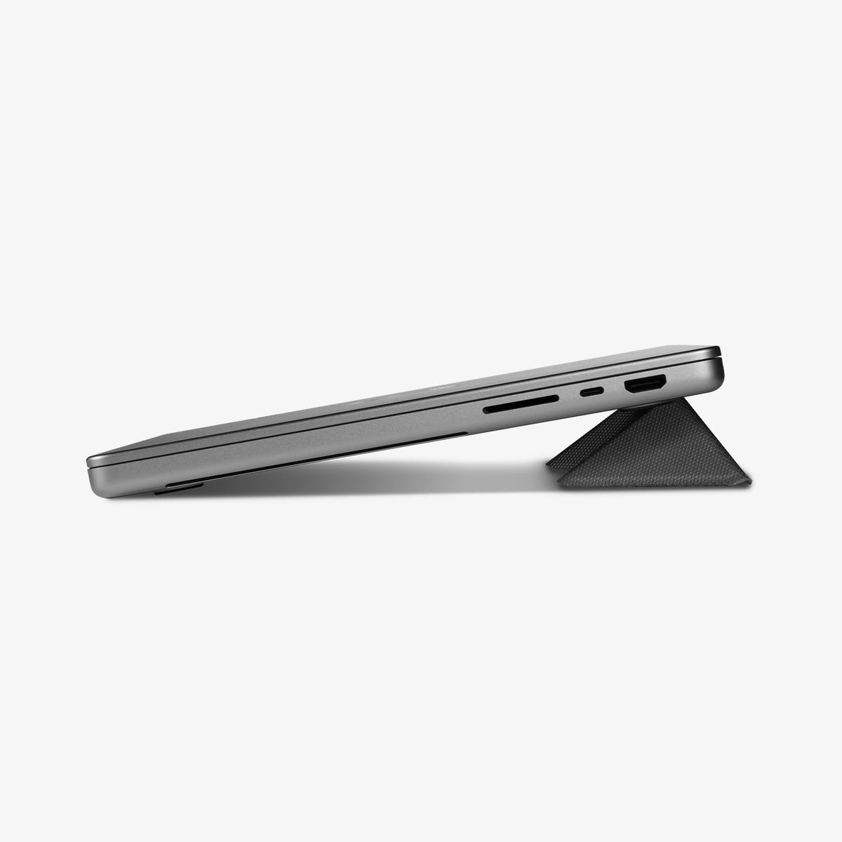 AMP10404 - Slim Fold Laptop Stand | LD201-S4 showing laptop closed and propped up
