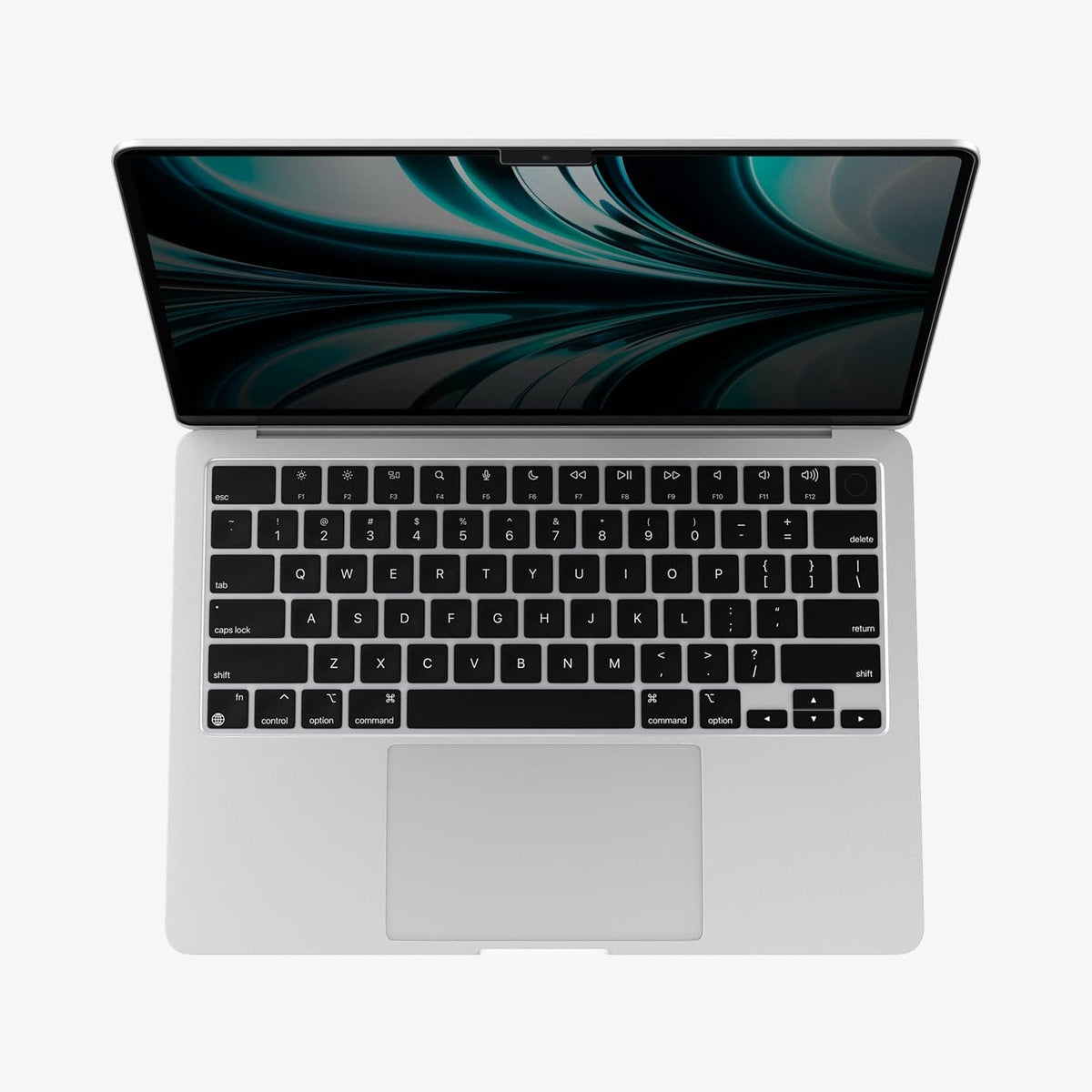 AFL06253 - MacBook Air Safe View in Privacy showing the partial top view of a device with a screen protector installed