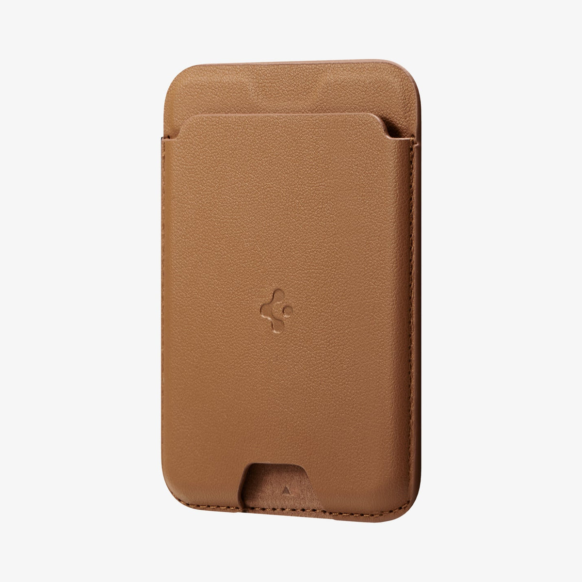 AFA03854 - MagSafe Card Holder Valentinus (MagFit) in brown showing the front and side