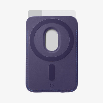AFA06268 - MagSafe 3 Cards Holder Valentinus (MagFit) in purple showing the back with card sticking out of slot