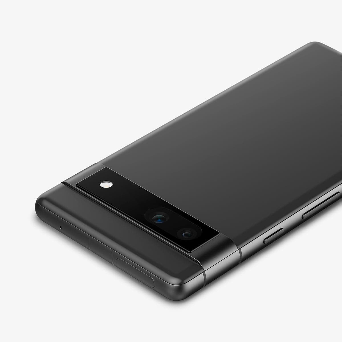 AGL05970 - Pixel 7a Glas.tR EZFit Optik Lens Protector in black showing the back, top and side