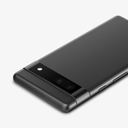 AGL05970 - Pixel 7a Glas.tR EZFit Optik Lens Protector in black showing the back, top and side