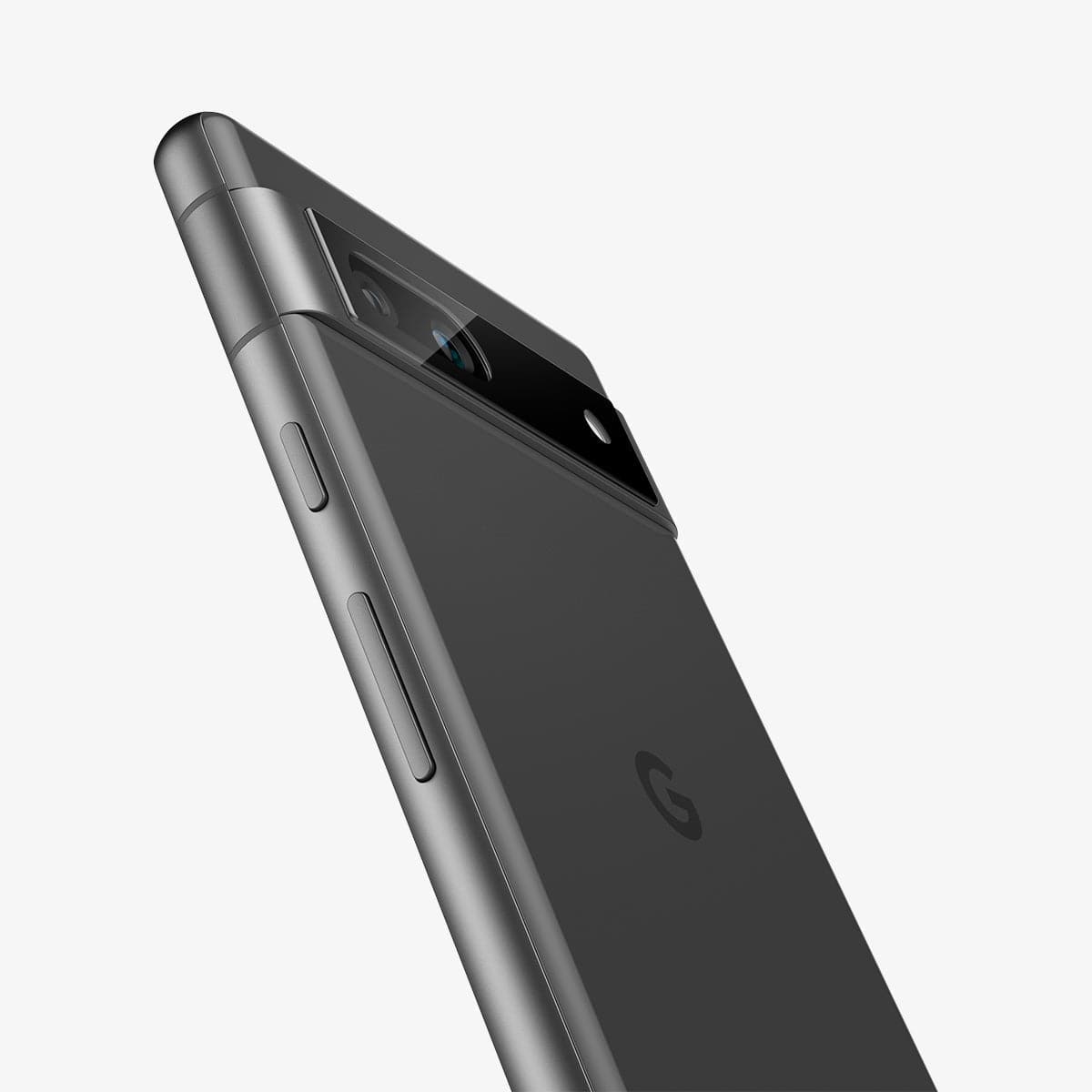 AGL05970 - Pixel 7a Glas.tR EZFit Optik Lens Protector in black showing the back and side