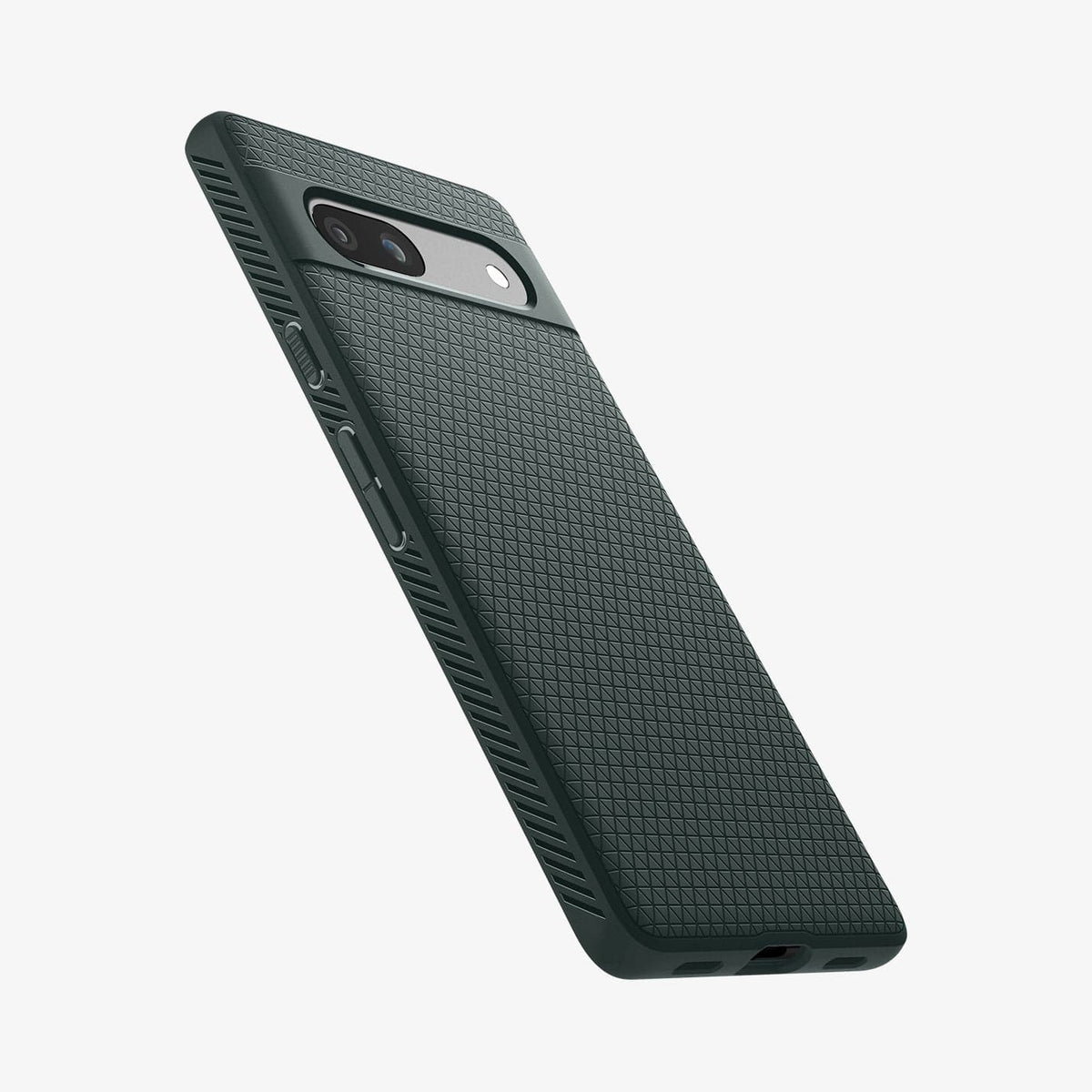 ACS06094 - Pixel 7a Case Liquid Air in abyss green showing the side and back
