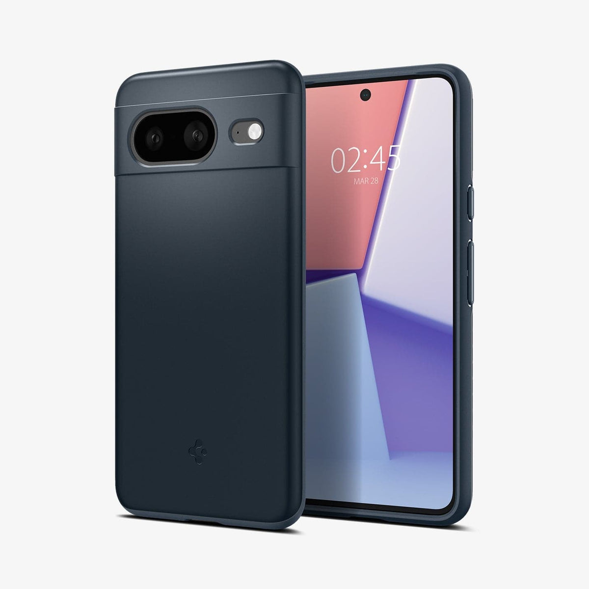ACS06289 - Pixel 8 Case Thin Fit in metal slate showing the back and front