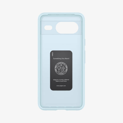 ACS06290 - Pixel 8 Case Thin Fit in mute blue showing the inside of case
