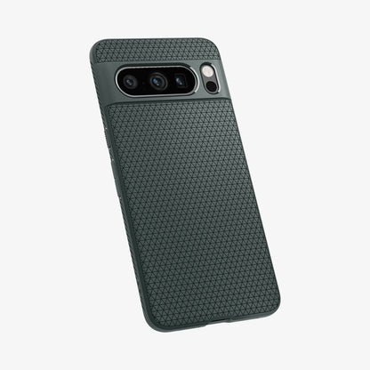 ACS06313 - Pixel 8 Pro Case Liquid Air in Abyss Green showing the back and partial side with side buttons
