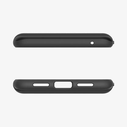ACS06325 - Pixel 8 Pro Case Thin Fit in black showing the top and bottom with precise cutouts
