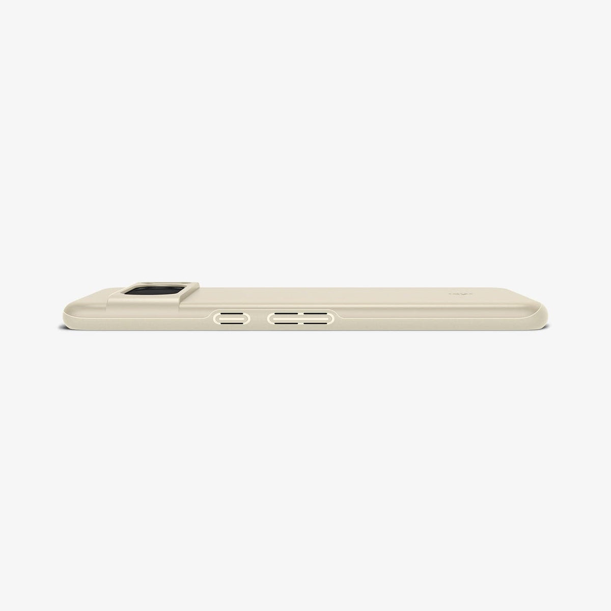 ACS06328 - Pixel 8 Pro Case Thin Fit in mute beige showing the side and partial back