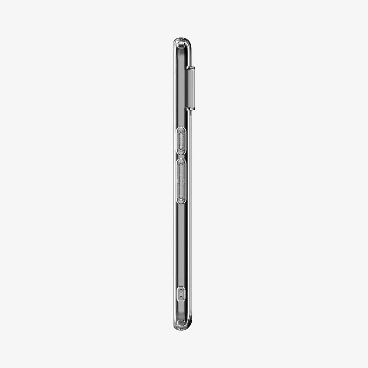 ACS06315 - Pixel 8 Pro Case Ultra Hybrid in crystal clear showing the side with volume controls