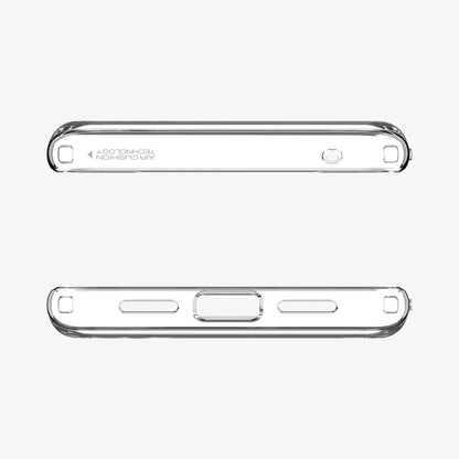 ACS06315 - Pixel 8 Pro Case Ultra Hybrid in crystal clear showing the top and bottom with precise cutouts
