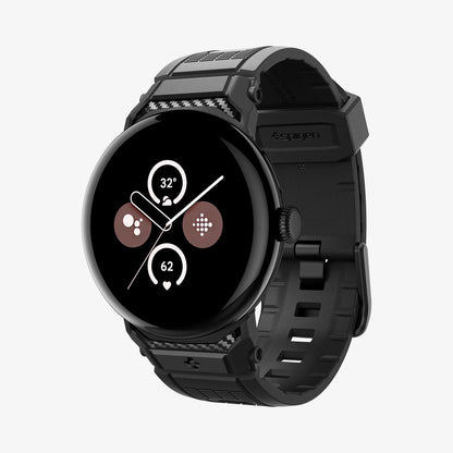 AMP07556 - Pixel Watch 5 (41mm) Rugged Band Matte Black showing the front, sides, partial inner and bottom