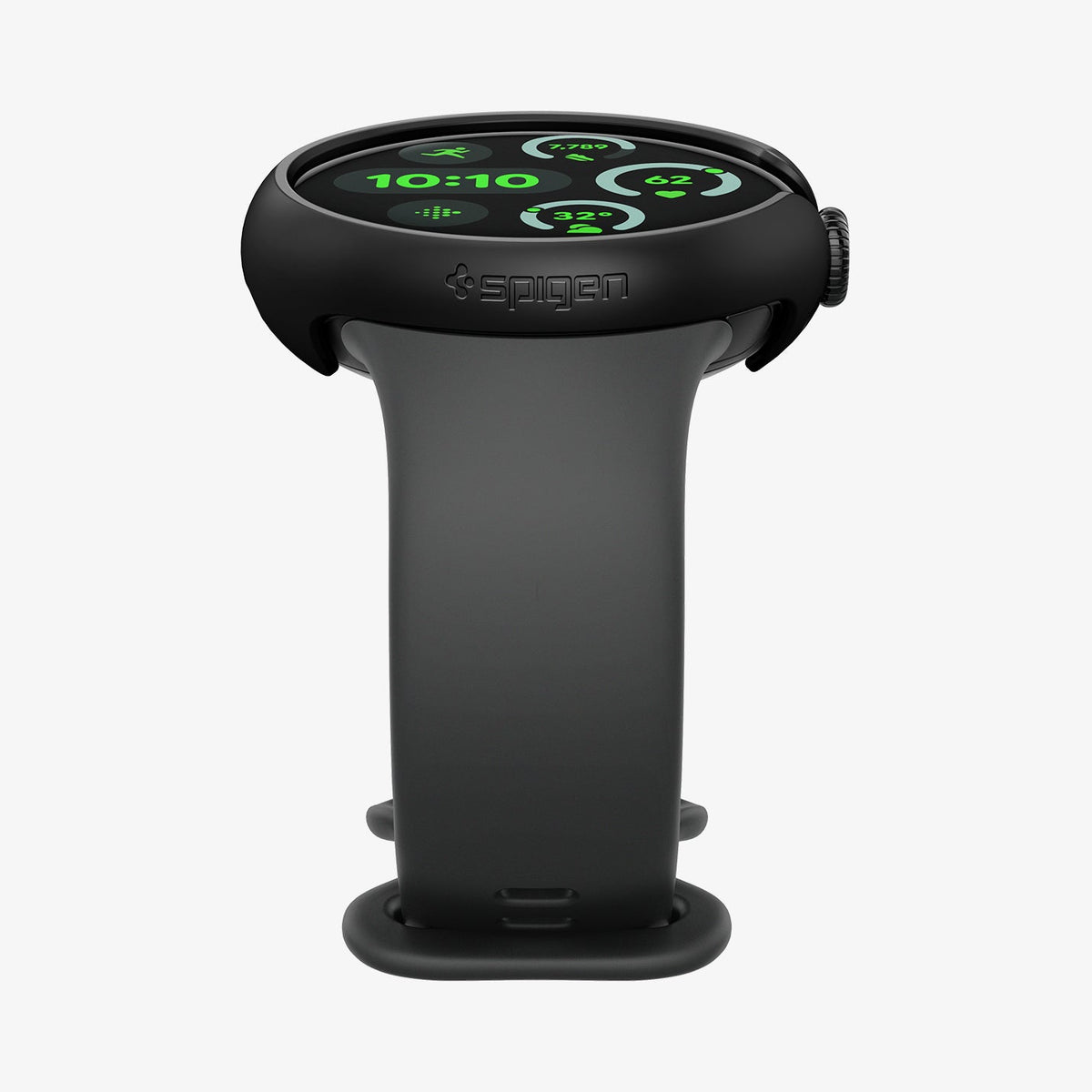 ACS07392 - Pixel Watch 3 (41mm) Case Thin Fit in Black showing the partial front and side