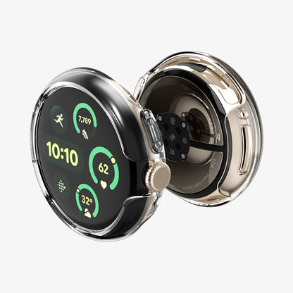 ACS07391 - Pixel Watch 2 Case Thin Fit in Crystal Clear showing the front, back and sides