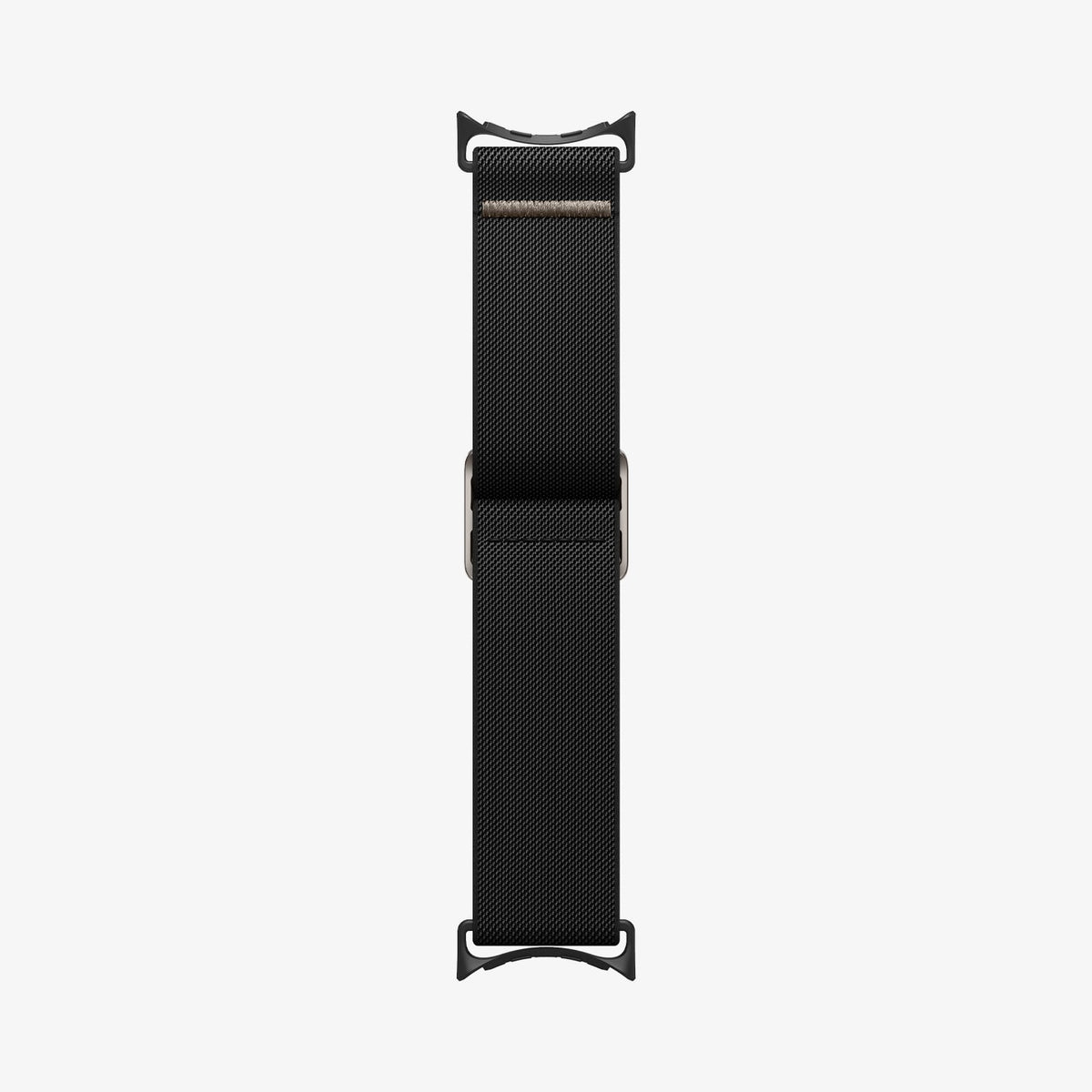 AMP07601 - Pixel Watch 4 (45mm) Lite Fit Watch Band in black showing the watch band laid out flat