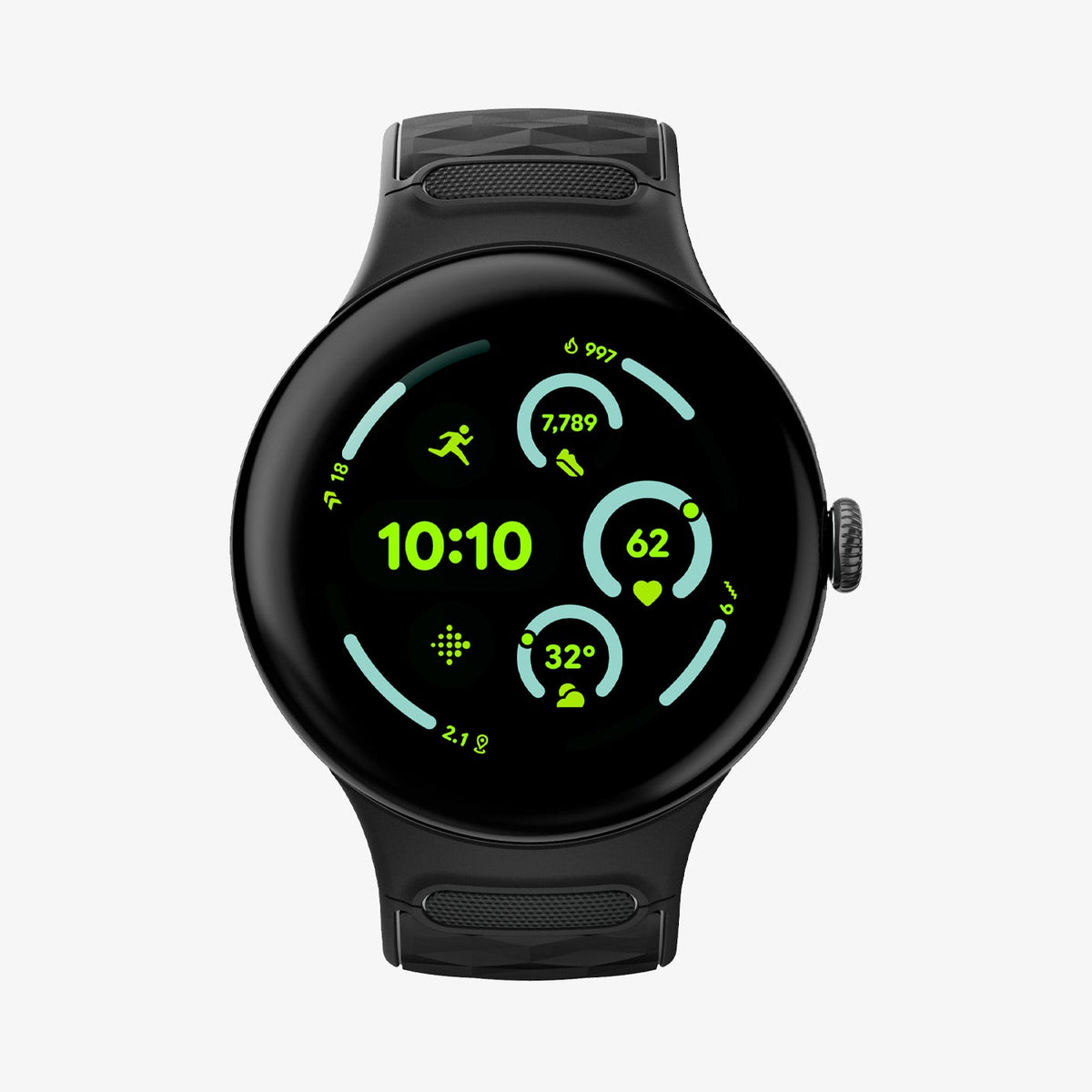 AMP10192 - Pixel Watch 5 (45mm) Parallax Matte Black showing the front