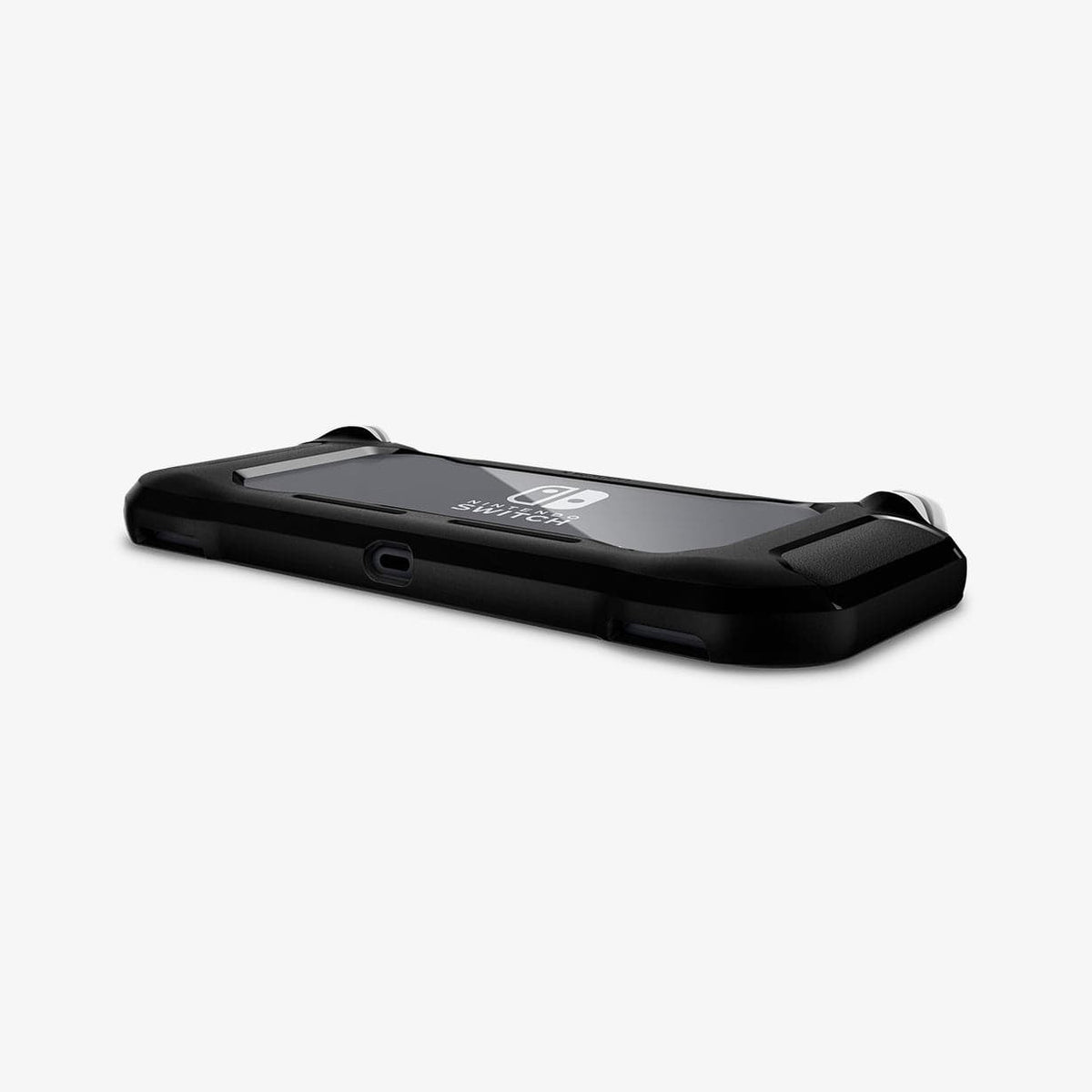 ACS00212 - Nintendo Switch Lite Case Rugged Armor in matte black showing the back and bottom