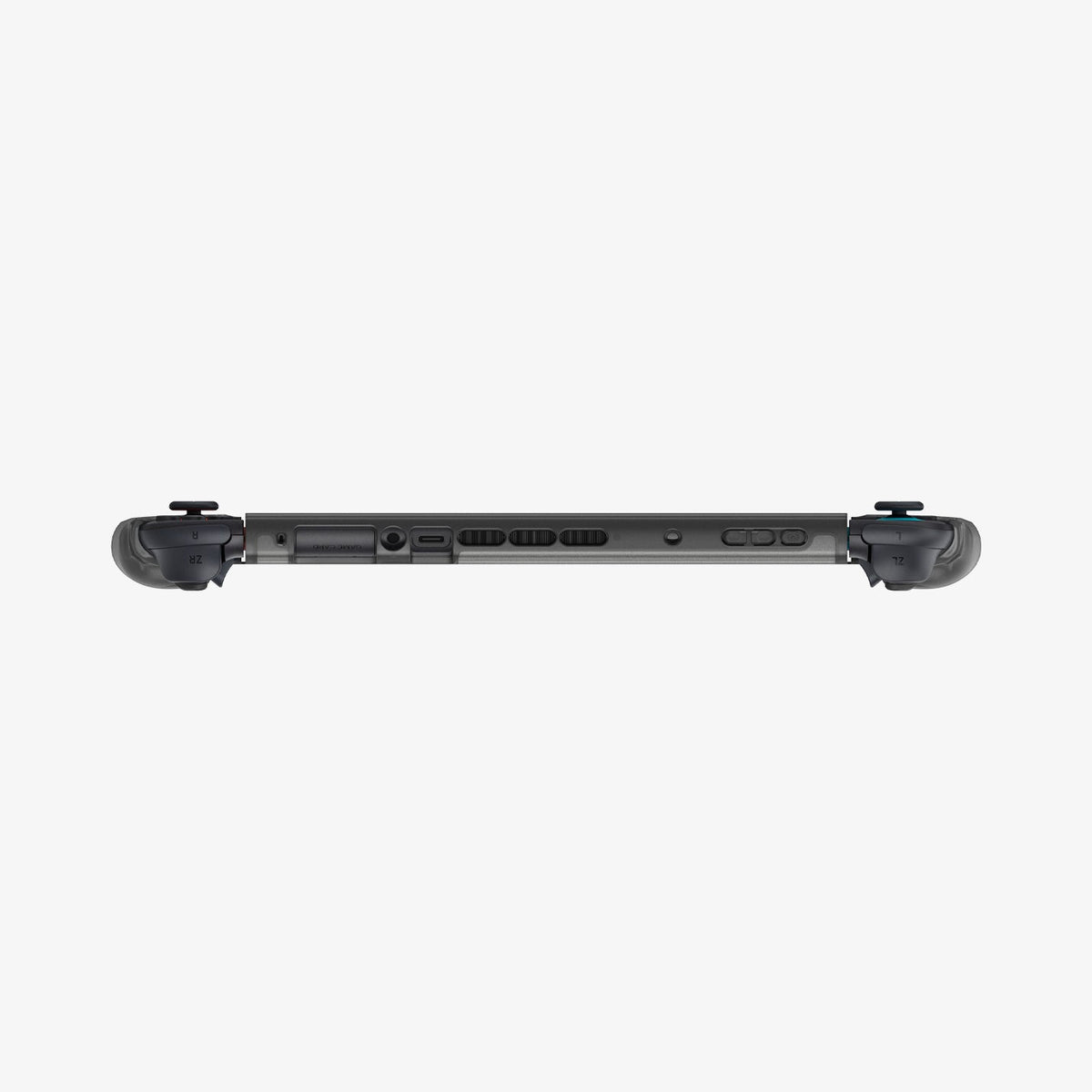 ACS10167 - Nintendo Switch 2 Ultra Hybrid case bottom view showing precise cutouts for charging port speakers vents and control buttons along the center frame